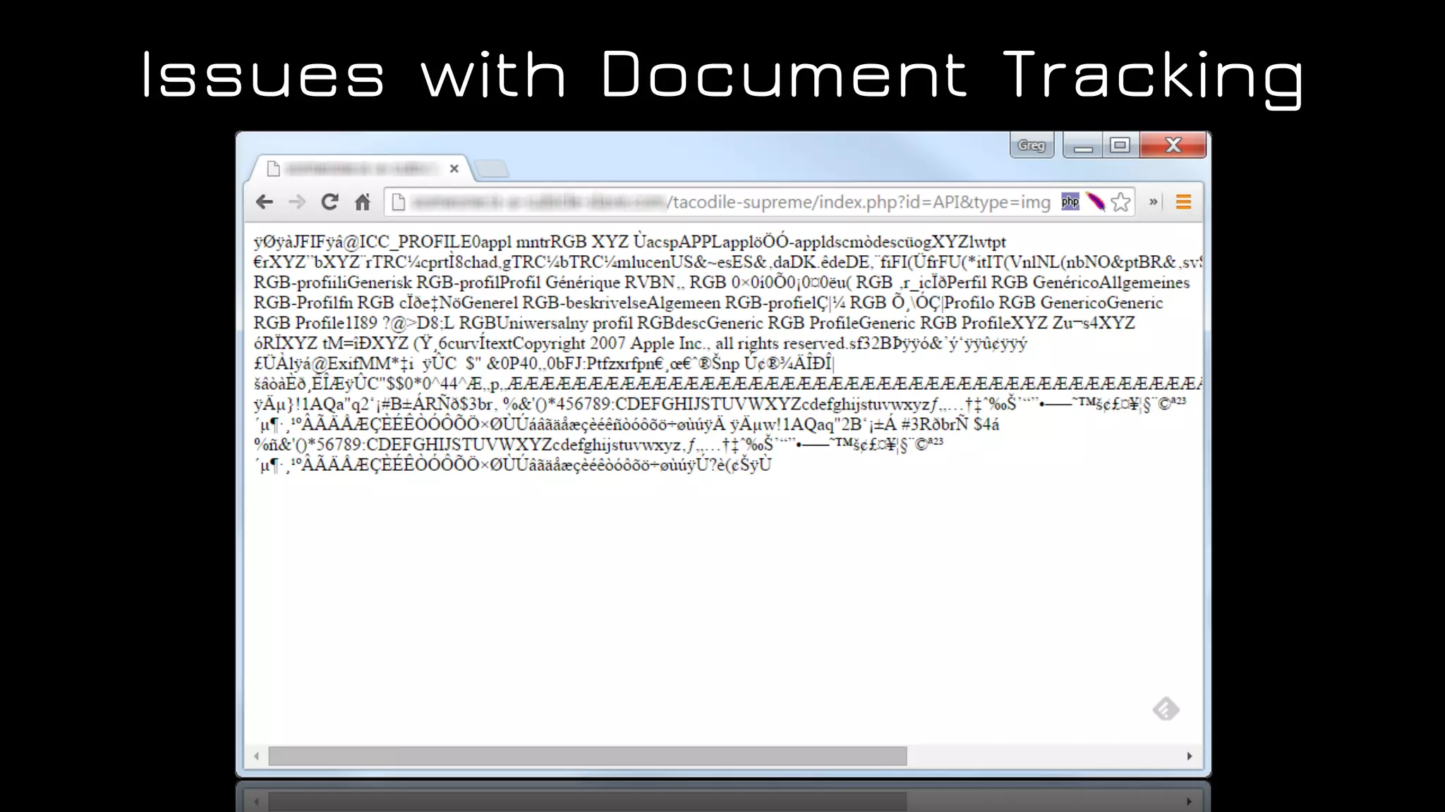 Issues with Document Tracking
 