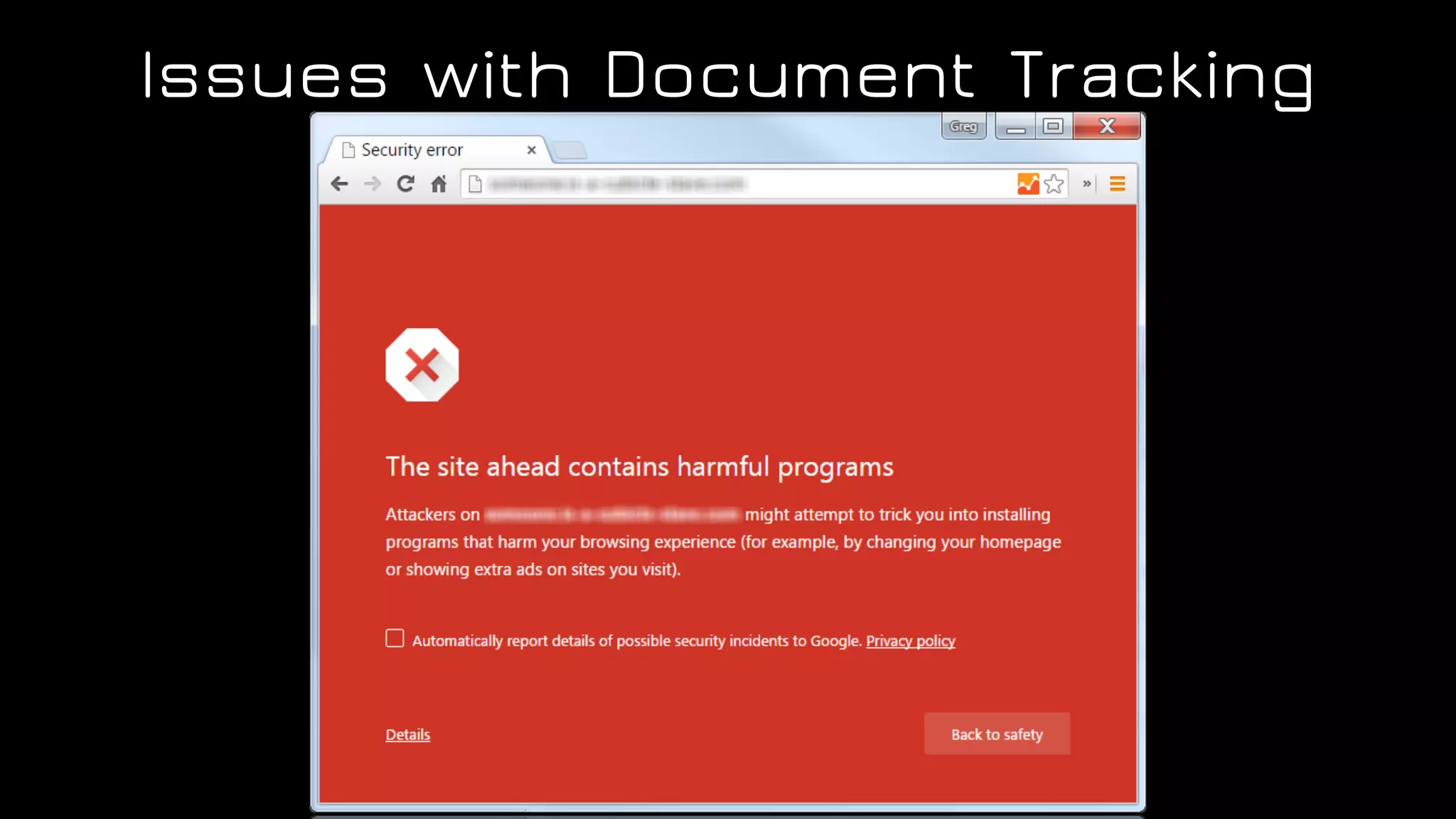 Issues with Document Tracking
 