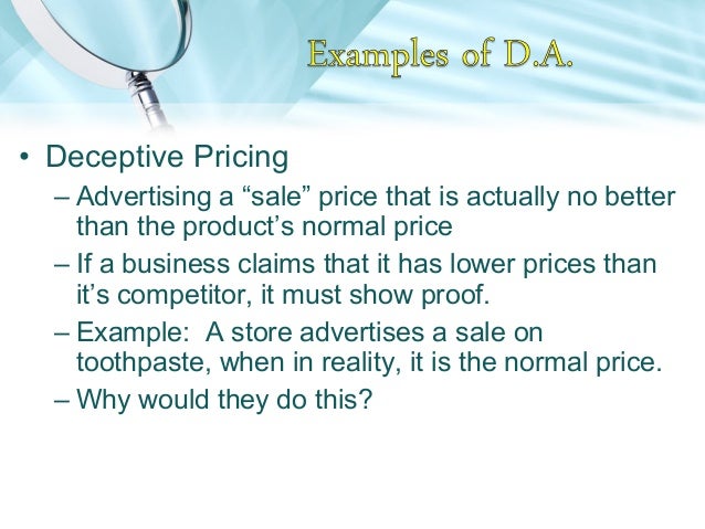 What is deceptive pricing?