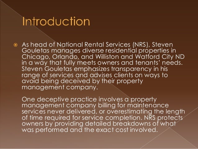 deceptive practices of property management enterprises steven gouletas