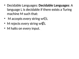 Decidability and Reducability related to TM | PPTX