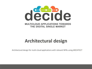 Architectural design
Architectural design for multi-cloud applications with relevant NFRs using ARCHITECT
 