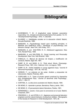 'HFLGHL[ ,, 3ULPjULD




Uns amics volen jugar a bàsquet, però troben la pista ocupada per unes
nenes. Un pensa que no podran jugar, un altre diu que el millor és
espantar les nens i un altre, fins i tot, els vol tirar pedres perquè se’n
vagin; però al final decideixen dialogar i negociar amb elles i acaben
jugant junts i es diverteixen molt.




                                         Programa de Competència Social 
 