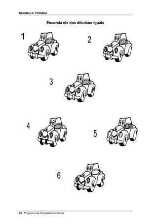 'HFLGHL[ ,, 3ULPjULD


/OLVWD G¶DVVRFLDFLy DXGLWLYD 3,

     planta                  pi                       planta
     fulla                   fulla                    arbre
     vi                      planta                   fulla
     pi                      vi                       pinya
     arbre                   pinya                    pic
     veí                     pi                       vi
     pinya                   arbre                    pi
     pi                      pic                      pic
     vi                      arbre                    pi
     fulla                   vi                       arbre
     pinya                   pinya                    planta
     planta                  fulla                    veí


/OLVWD G¶DVVRFLDFLy DXGLWLYD $1$5

     escoltar                donar                    caminar
     cantar                  córrer                   donar
     passar                  anar                     anar
     anar                    caminar                  cantar
     donar                   cantar                   córrer
     córrer                  escoltar                 passar
     caminar                 passar                   donar
     anar                    córrer                   escoltar
     passar                  escoltar                 passar
     escoltar                caminar                  donar
     donar                   córrer                   cantar
     caminar                 cantar                   anar


    (Tant si és en cinta com en directe, aquestes llistes s’han de llegir amb
    veu monòtona, una paraula cada dos segons. La llista completa
    consisteix en les tres columnes, l’una després de l’altra.)




                                              Programa de Competència Social 
 