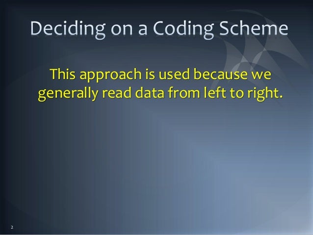 Deciding on coding scheme