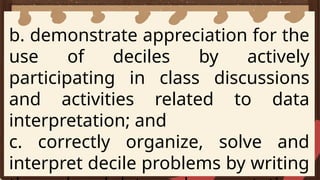 DECILE Ppt for ungrouped data. measures of position | PPTX