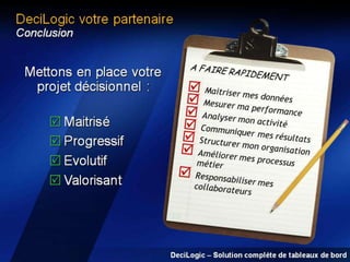 DeciLogic – Solution complète de tableaux de bord

 