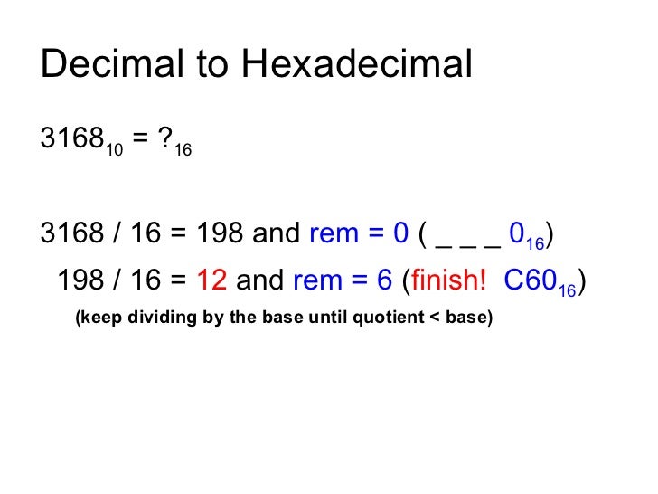 Decimal to-hexadecimal