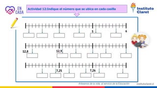 Actividad 12:Indique el número que se ubica en cada casilla
 