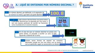 A.- ¿QUÉ SE ENTIENDE POR NÚMERO DECIMAL ?
1
2
3
4
 
