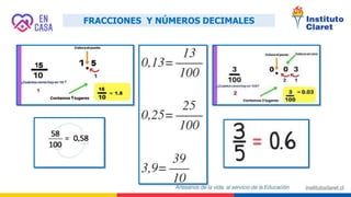 FRACCIONES Y NÚMEROS DECIMALES
 