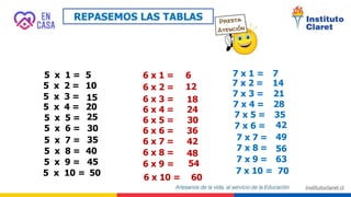 5 x 1 = 5
5 x 2 = 10
5 x 3 = 15
5 x 4 = 20
5 x 5 = 25
5 x 6 = 30
5 x 7 = 35
5 x 8 = 40
5 x 9 = 45
5 x 10 = 50
6 x 1 = 6
6 x 2 = 12
6 x 3 = 18
6 x 4 = 24
6 x 5 = 30
6 x 6 = 36
6 x 7 = 42
6 x 8 = 48
6 x 9 = 54
6 x 10 = 60
7 x 1 = 7
7 x 2 = 14
7 x 3 = 21
7 x 4 = 28
7 x 5 = 35
7 x 6 = 42
7 x 7 = 49
7 x 8 = 56
7 x 9 = 63
7 x 10 = 70
 