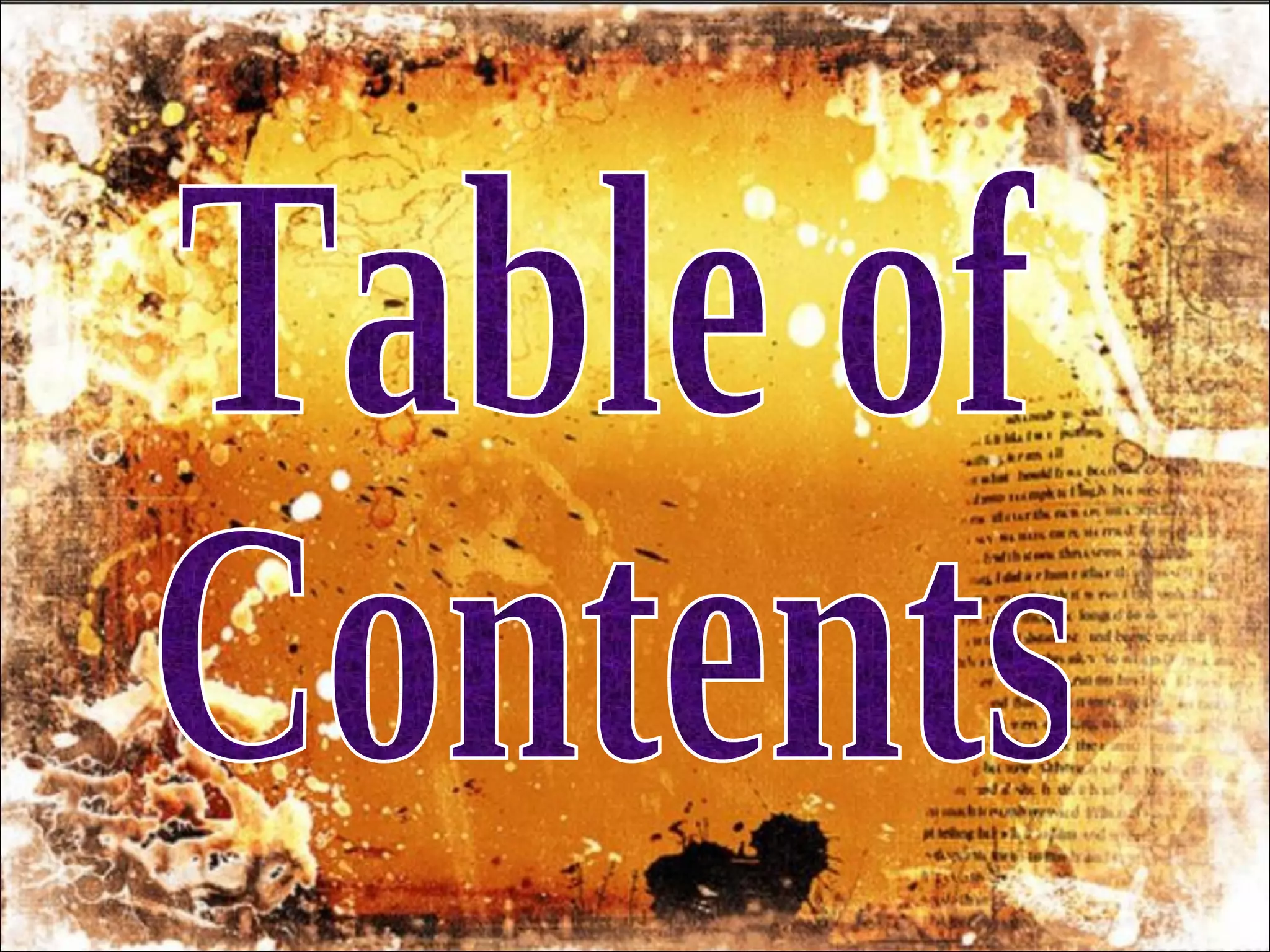 Table of Contents 