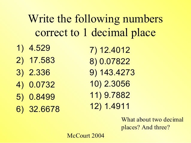 Decimal places