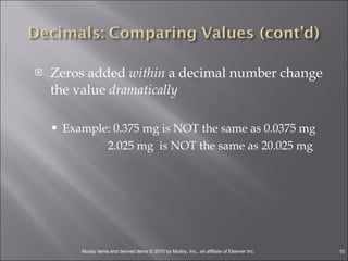 Zeros added  within  a decimal number change the value  dramatically Example: 0.375 mg is NOT the same as 0.0375 mg   2.025 mg  is NOT the same as 20.025 mg 