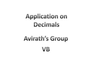 Decimal by Avirath's Group
