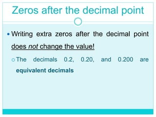 Zero Decimal Example Decimals | PPT