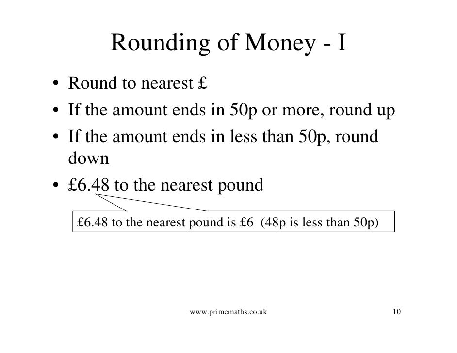 nearest pound decimals www primemaths co uk nearest pound decimals www primemaths co uk