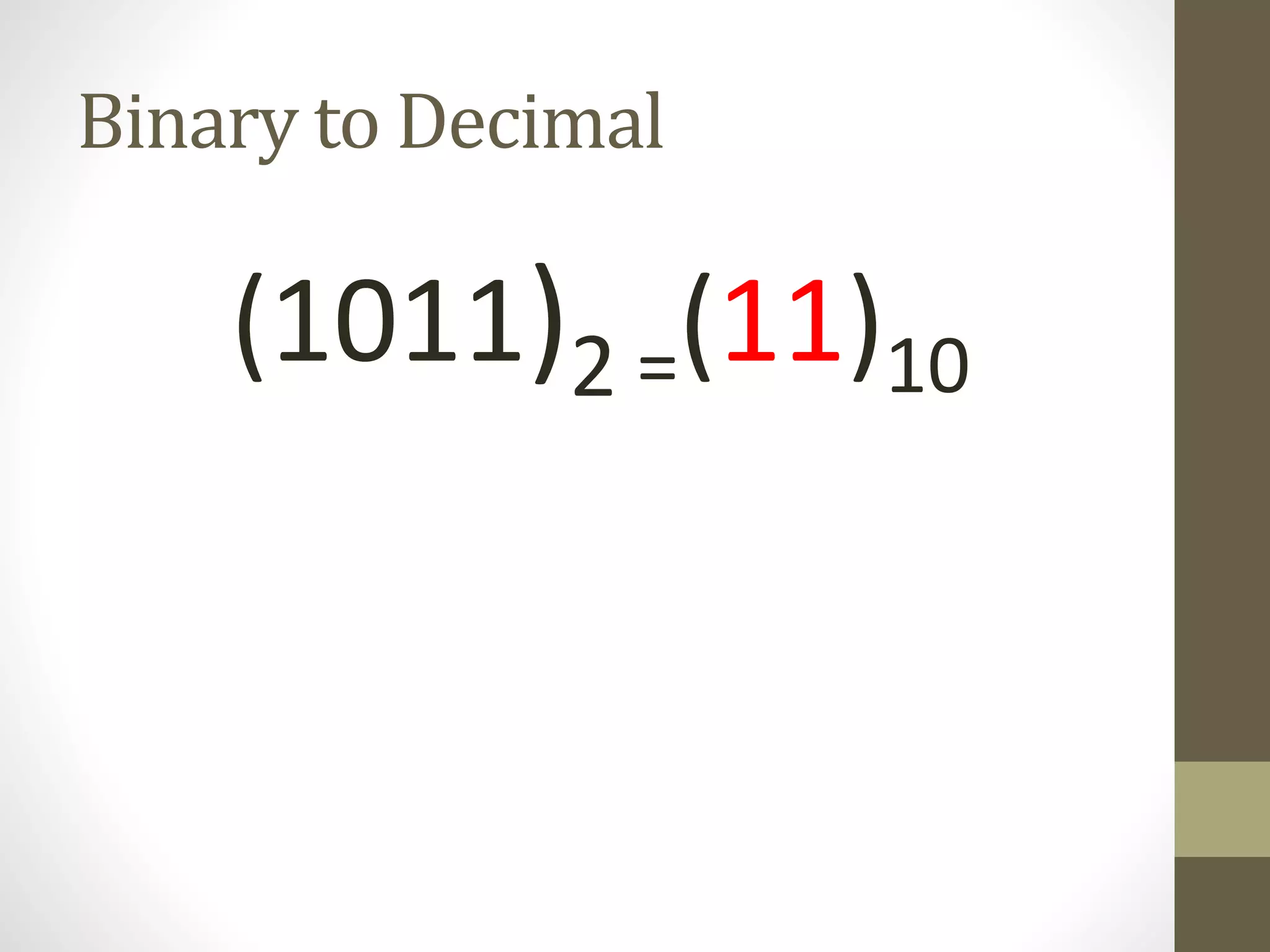 Decimal vs binary | PPT