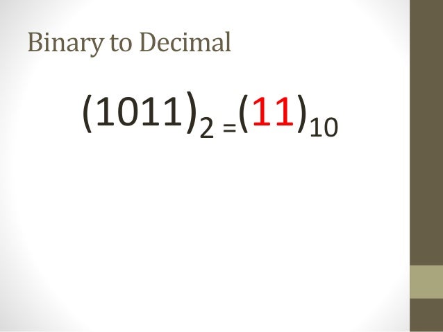 Decimal vs binary