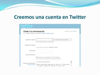 Creemos una cuenta en Twitter