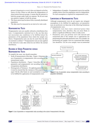 Deciphering the dilemma of parametric and nonparametric tests | PDF