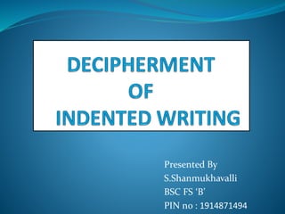 Presented By
S.Shanmukhavalli
BSC FS ‘B’
PIN no : 1914871494
 