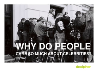 WHY DO PEOPLE
CARE SO MUCH ABOUT CELEBRITIES?
 
