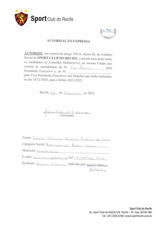 Comissão Eleitoral do Sport nega pedido de impugnação da chapa de Yuri Romão