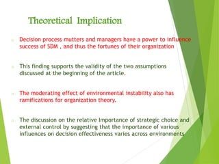 Decison Implication DecisionDoes Decision Process Matter? A Study Of Strategic Decision ...