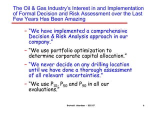 Decision making in the oil and gas industry | PDF