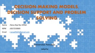 Decision making models, support & problem solving | PPT