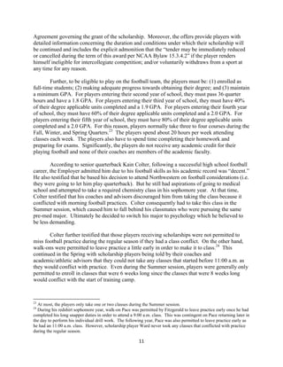 11
Agreement governing the grant of the scholarship. Moreover, the offers provide players with
detailed information concer...