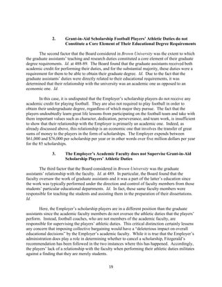 19
2. Grant-in-Aid Scholarship Football Players’ Athletic Duties do not
Constitute a Core Element of Their Educational Deg...