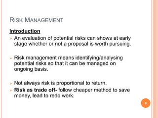 Proportionate Management Decision and risk analysis | PPTX