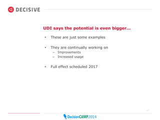 UDI says the potential is even bigger… 
• These are just some examples 
• They are continually working on 
– Improvements 
– Increased usage 
• Full effect scheduled 2017 
27 
 