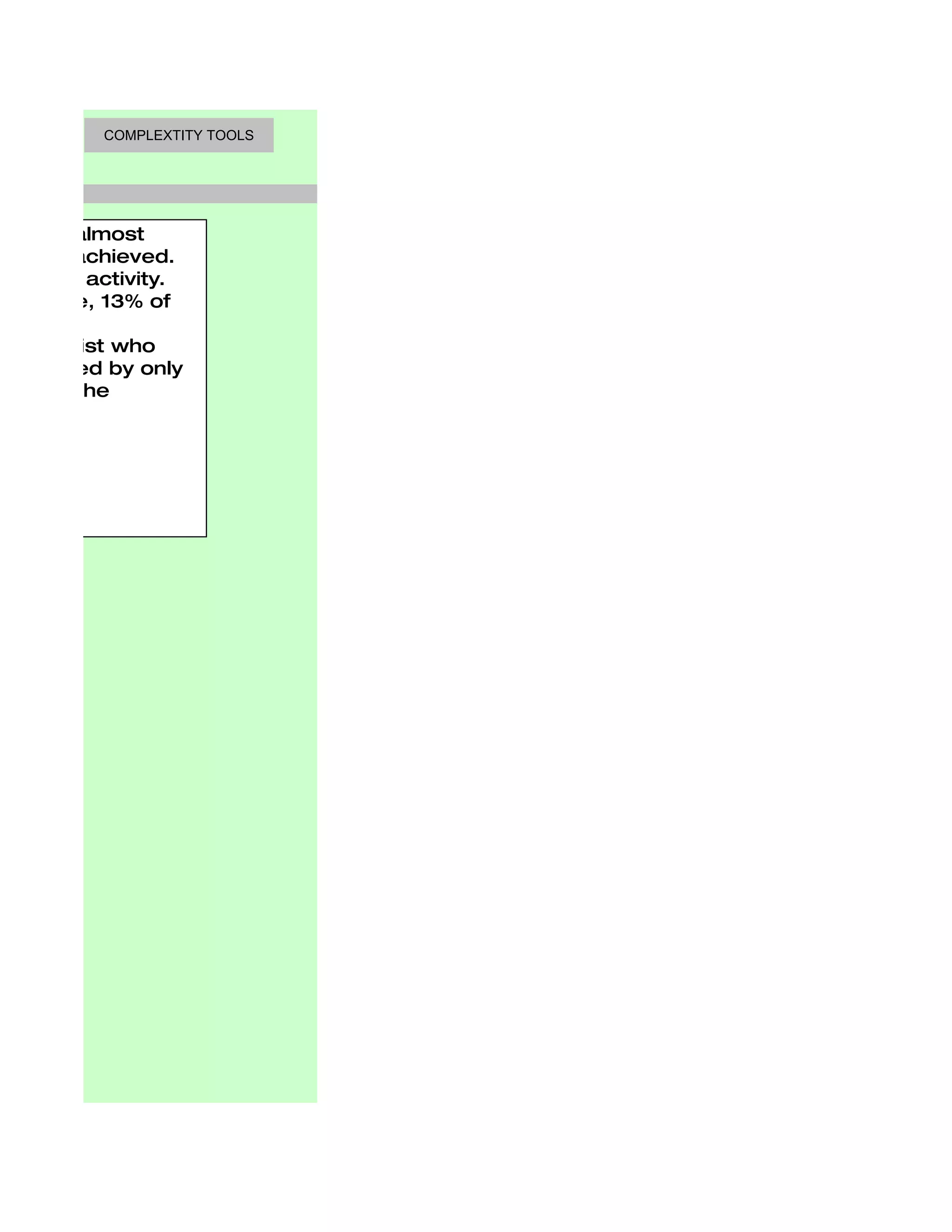 COMPLEXTITY TOOLS




  ry that almost
 results achieved.
mpetitive activity.
 example, 13% of

economist who
 as owned by only
most all the
 