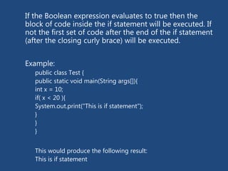 Java Decision Control | PPTX | Programming Languages | Computing