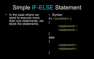 Decision Controls in C++ Programming Lecture | PPTX