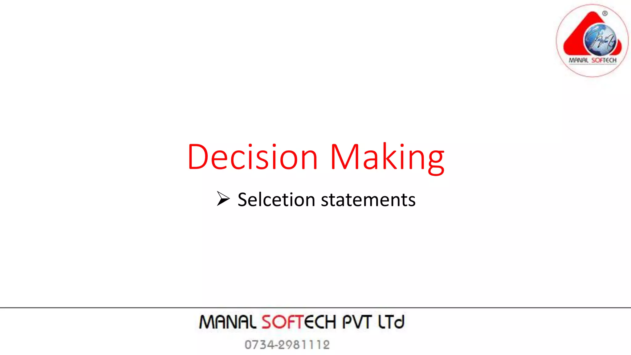 Decision control structures | PPTX