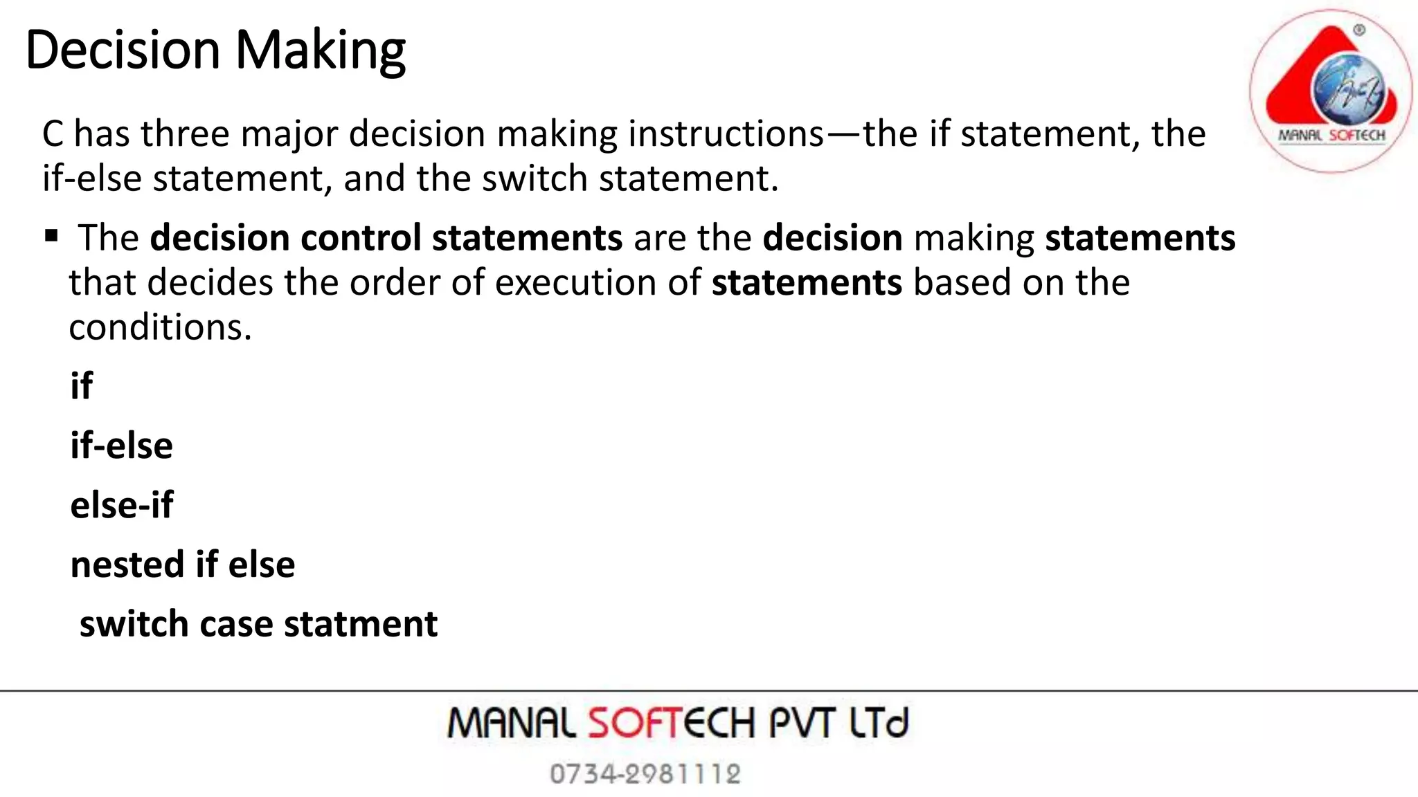Decision control structures | PPTX