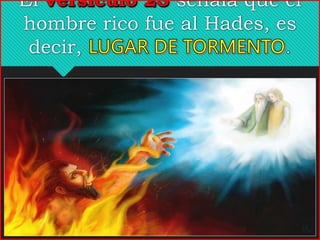 El señala que el
hombre rico fue al Hades, es
decir,
 