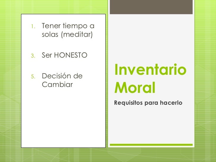 Decisiones sanadoras - Inventario moral personal