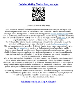 Decision Essay | PDF