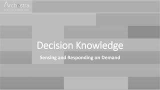 Decision Knowledge
Sensing and Responding on Demand
 