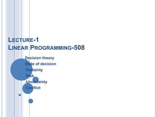 Linear Programming- Lecture 1 | PPT