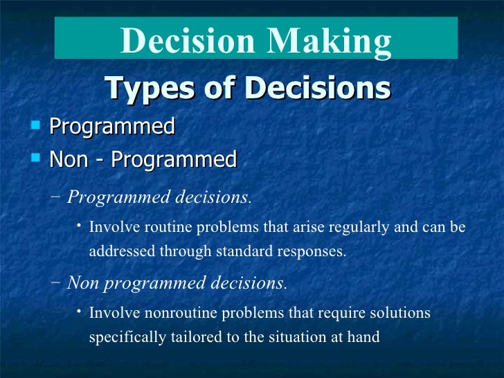 Decision making