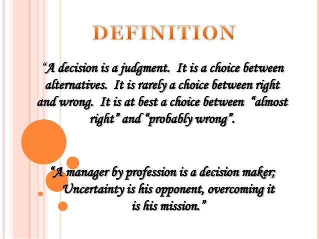 The Decision Between Right And Wrong