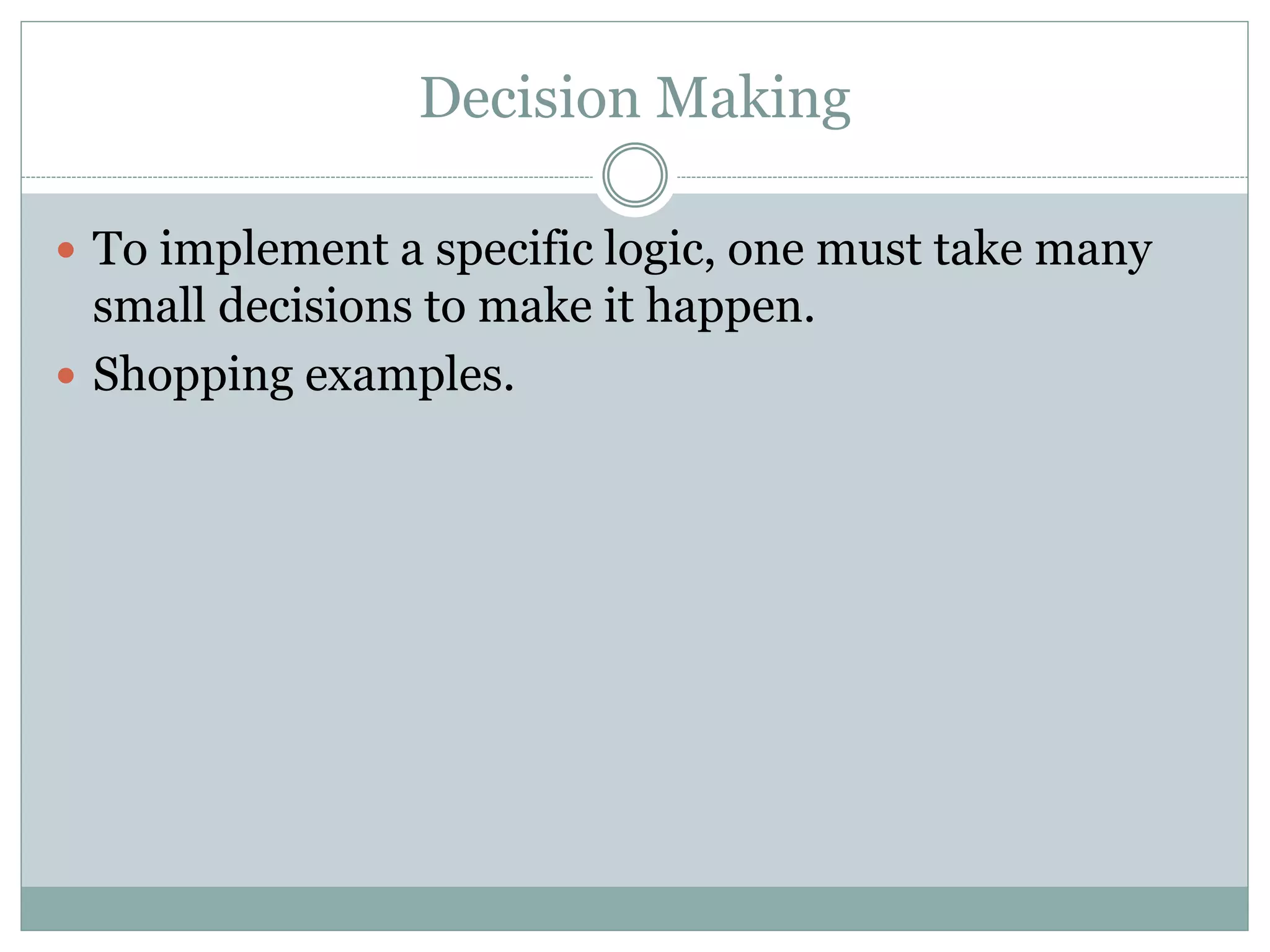 Decision making in JAVA | PPTX