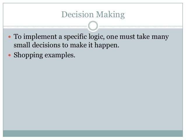 Decision making in JAVA